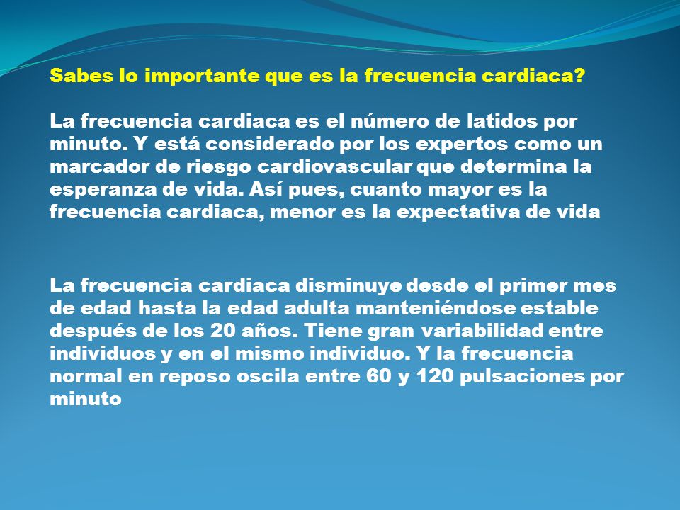 Cual es el ritmo cardiaco normal